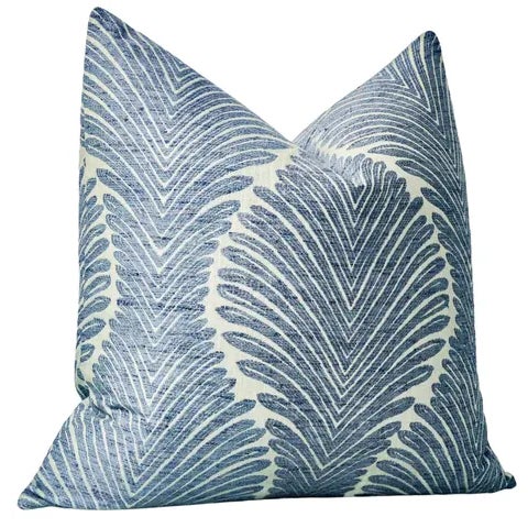 Contemporary 22" Sapphire Musgrove Chenille Natural Pillows - a Pair For Sale - Image 3 of 5