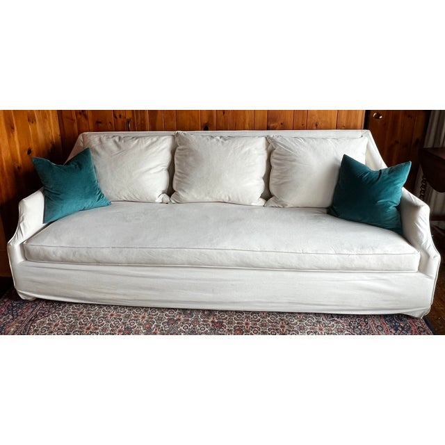 Attributed to Mitchell Gold + Bob Williams “Morgan” Slipcovered Sofa For Sale - Image 9 of 11
