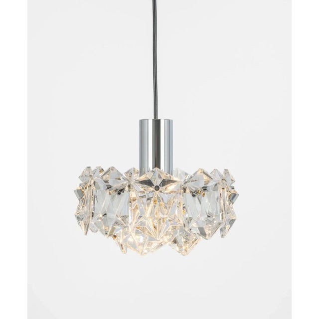 Petite Pendant Lights Crystal Glass attributed to Kinkeldey, Germany, 1970s For Sale - Image 6 of 13