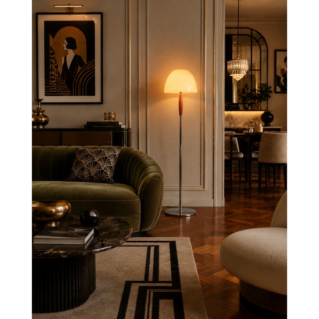 The Menelao Terra floor lamp, produced by Artemide, elegantly embodies the boldness and refinement of 1980s Italian...
