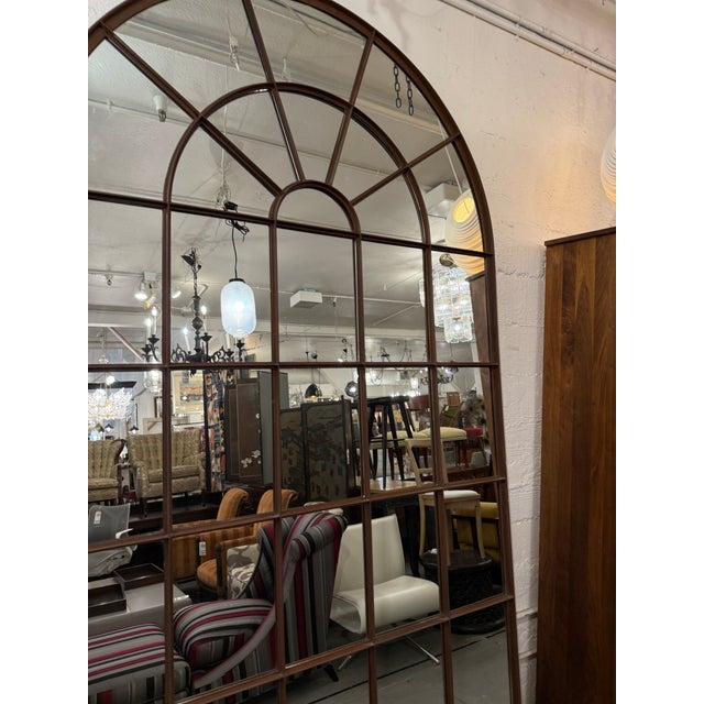 Restoration Hardware Palladian Arched Windowpane Mirror For Sale - Image 9 of 12