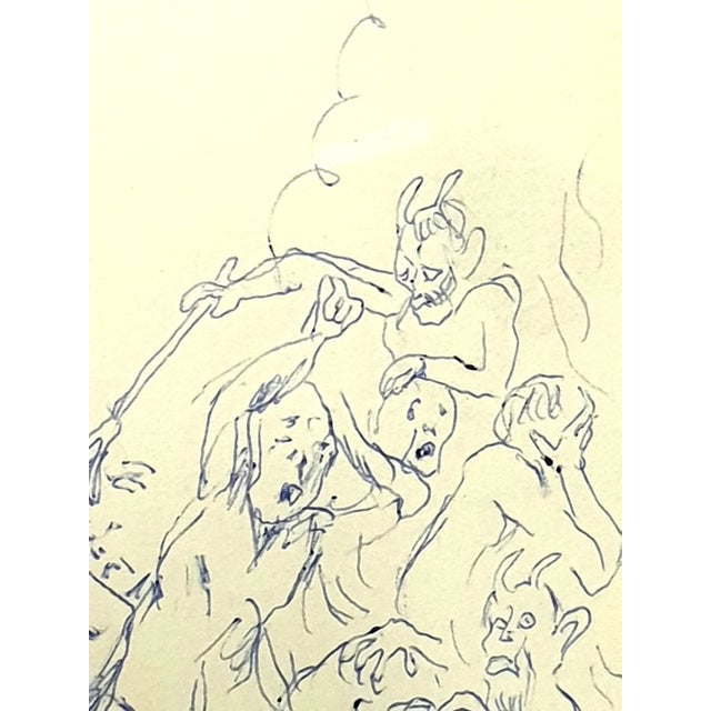 Early 21st Century Tsuhugaru Foujita - Fear - Original Drawing 1957 For Sale - Image 5 of 7