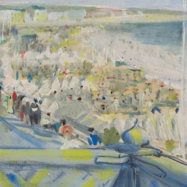 By the Beach Oil on Canvas Painting by André Hambourg For Sale - Image 9 of 13