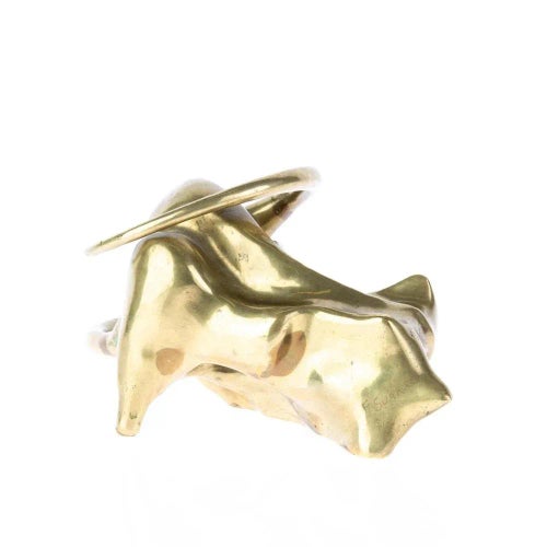 Abstract Modern Rat Sculpture in Brass by Suarez