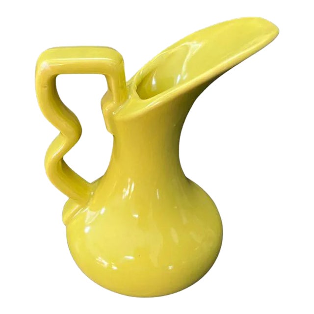 Mid-Century Gonder Pottery, Z-Handle Ewer Vase, #E65 For Sale
