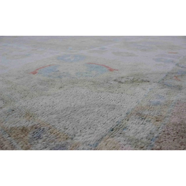 Large Turkish Oushak Rug With Neutral Color Palette and All-Over Flower Design by Keivan Woven Arts For Sale In Atlanta - Image 6 of 6