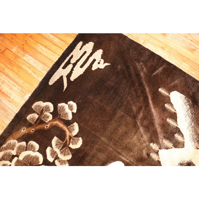Textile Antique Zabihi Collection Chinese Tiger Pictorial Large Square Rug - 7'3" x 8'1" For Sale - Image 7 of 12