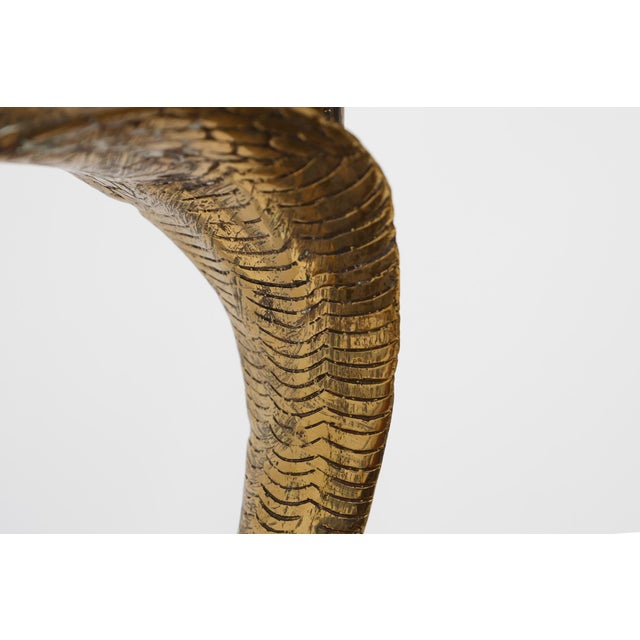 Hollywood Regency Brass Cobra Table Lamp with Brown Shade, France, 1970s For Sale - Image 10 of 14