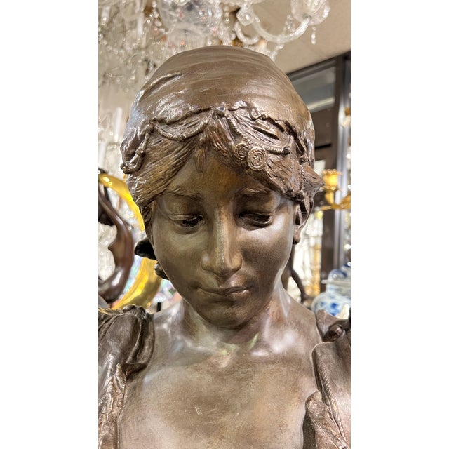 Patinated spelter metal bust of a beautiful Middle Eastern courtesan after the original model by the French master,...