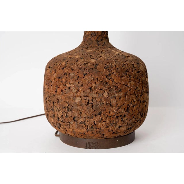 Mid-Century Modern Danish Mid-Century Teak & Cork Table Lamp Urn Shape, Attributed to Von Nessen For Sale - Image 3 of 8