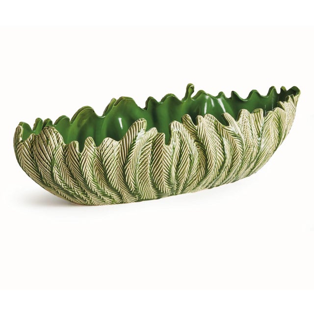 Not Yet Made - Made To Order Winslow Green Oval Planter For Sale - Image 5 of 5