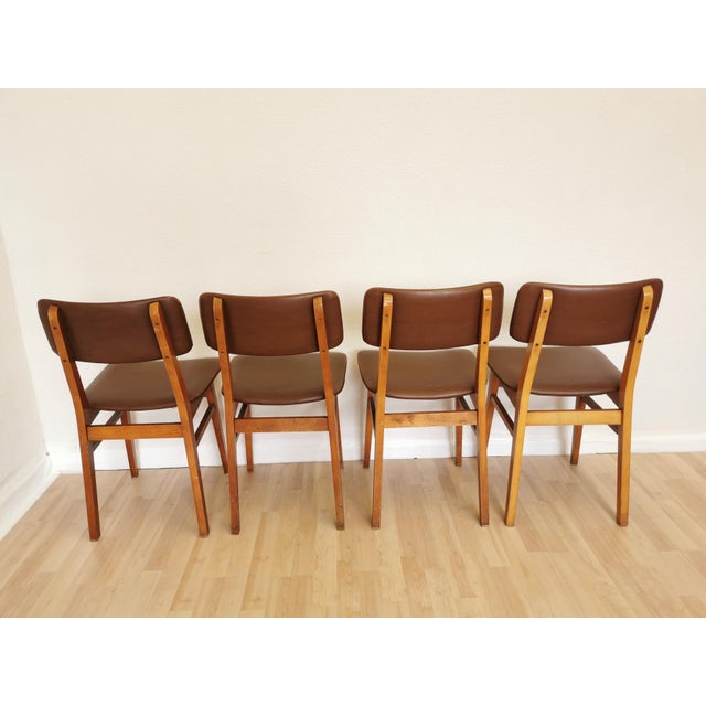 Mid-Century Modern Mid-Century Dining Chairs with Leather Seats from Stol Kamnik, 1970s, Set of 4 For Sale - Image 3 of 18