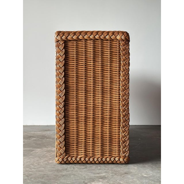 Woven Wicker Six-Drawer Dresser With Braided Rope Trim, 1980s For Sale - Image 11 of 18