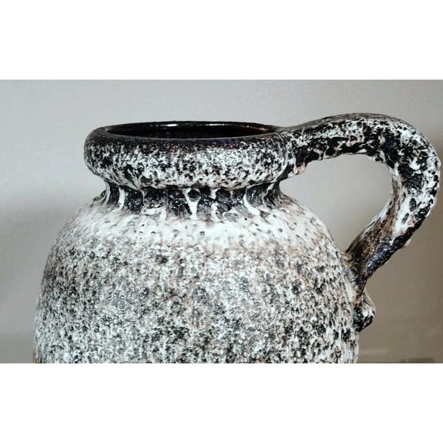 Red Vintage Fat Lava-Style German Colored and Glazed Ceramic Pitcher With Handle For Sale - Image 8 of 13