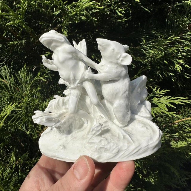 Antique Jean Gille Blanc de Chine Porcelain Rat and Toad Figural Group, 1865 For Sale - Image 9 of 18