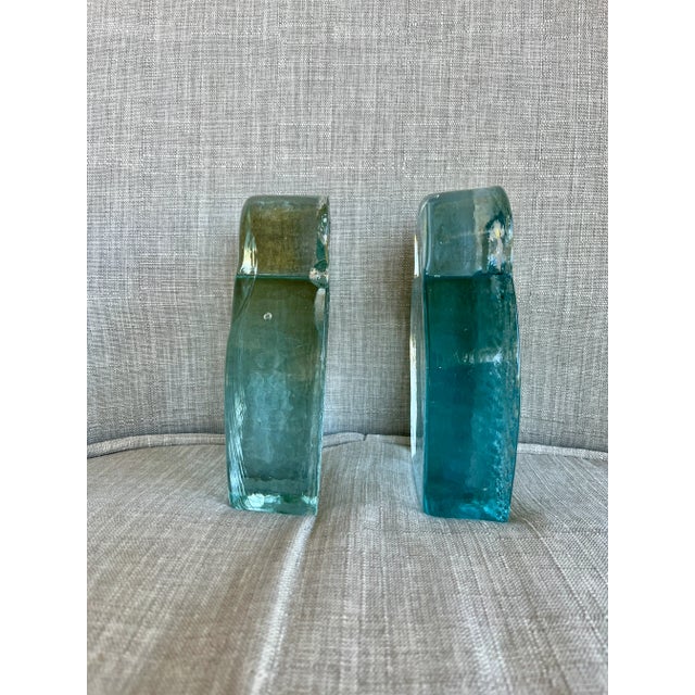 Glass Clear Glass Blenko Owl Bookends – Mid-Century Modern For Sale - Image 7 of 8