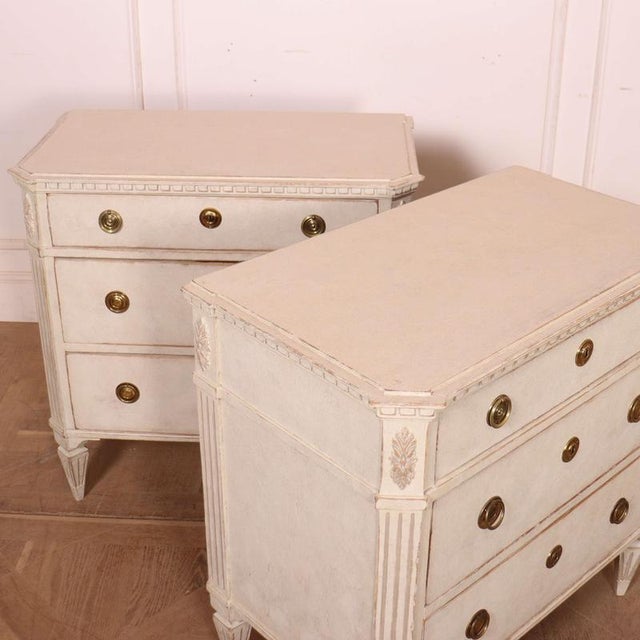 Swedish Painted Commodes, Set of 2 For Sale - Image 6 of 11