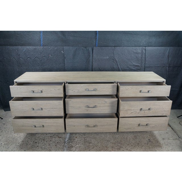 Restoration Hardware Campaign Style Cayden Weathered Oak 9 Drawer Triple Dresser For Sale - Image 12 of 18