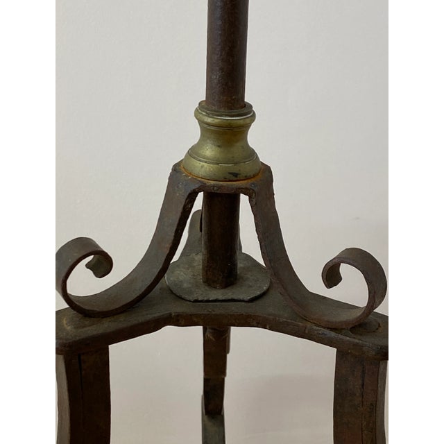 19th Century Wrought Iron & Brass Torchieres For Sale - Image 10 of 11