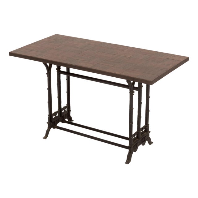 Gothic Style Oak Parquetry Patchwork Table For Sale