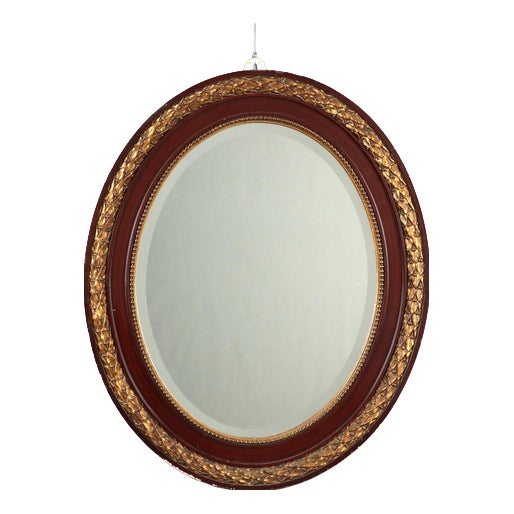 Oval Mirror in Mahogany For Sale