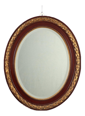 Oval Mirror in Mahogany