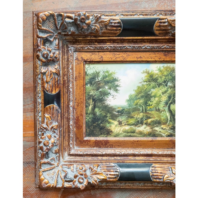 We are selling this painting. It is probably late 20th century or early 21st century and features a landscape with figures...