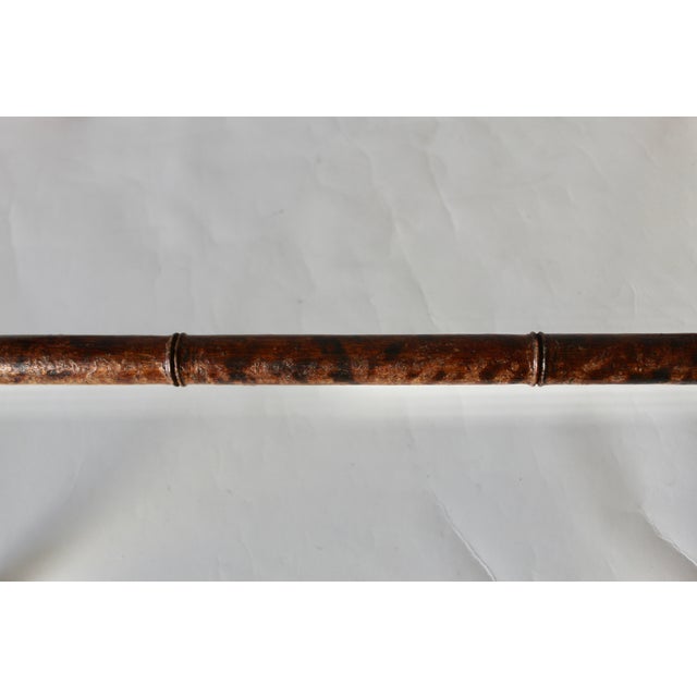 1990s Ralph Lauren Style Faux "Tortoise" Bamboo Cane Foldable Butler Serving Tray Side Table Vintage Mid-Century For Sale - Image 9 of 12