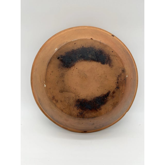 Mid 19th Century Antique Folk Art Pennsylvania Redware Plate, Circa 1860's For Sale - Image 5 of 8