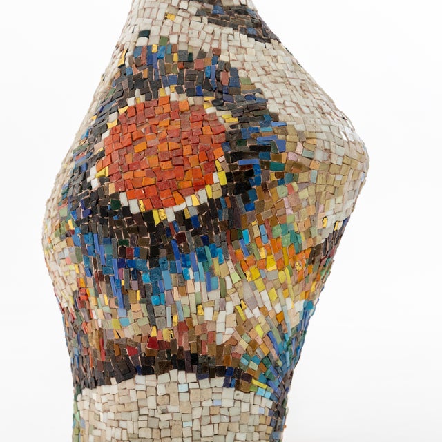 1960s Large Decorative Modernist Mosaic Floor Vase For Sale - Image 4 of 9