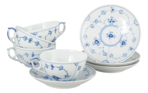 Tea Cups with Matching Saucers from Royal Copenhagen, Set of 8