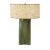Modern Green-Dyed Carved Wood Table Lamp For Sale - Image 4 of 13