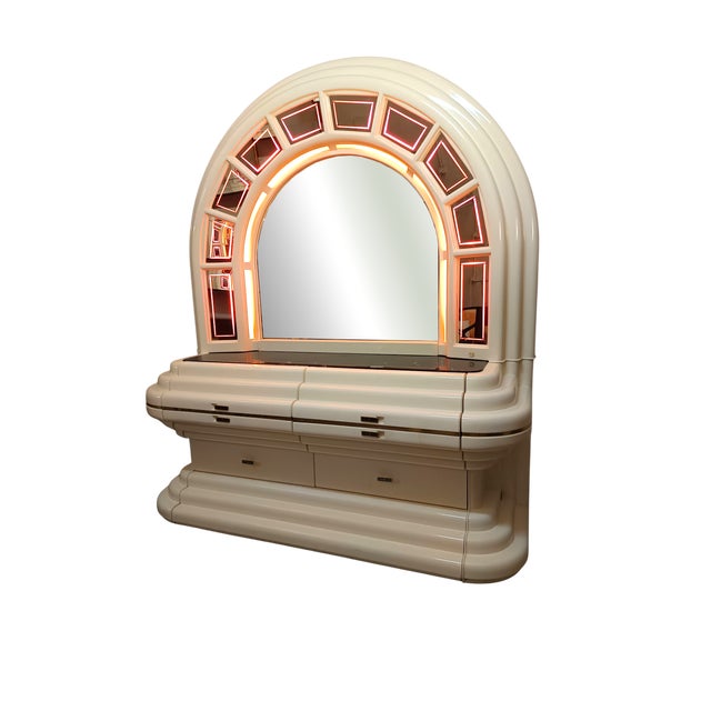 Space Age Chest of Drawers with Illuminated Mirror, 1970s For Sale