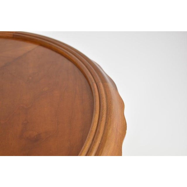 Vintage Italian Scalloped Cherry Side Table Attributed to Paolo Buffa, 1950s For Sale - Image 9 of 10