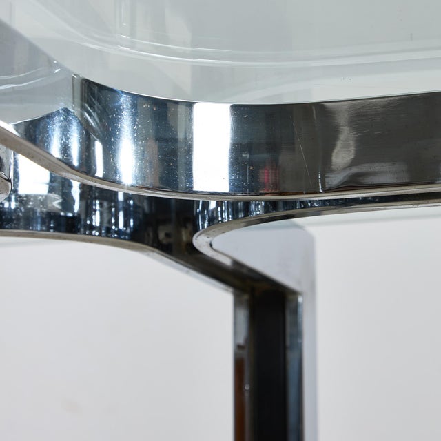 Sculpted Chrome Base Coffee Table with Glass Top For Sale - Image 15 of 18