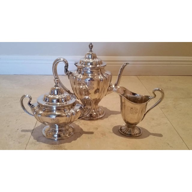 1910s Wallace & Sons Sterling Silver Tea Set of 3 For Sale - Image 11 of 11