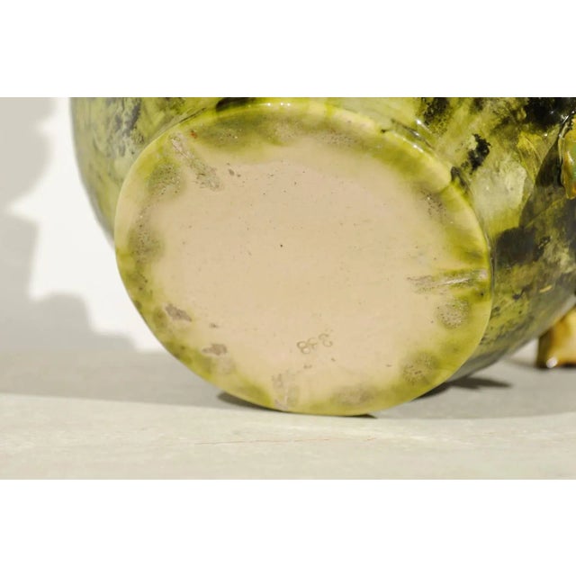 Mid 19th Century 19th Century French Barbotine Covered Bowl with Bird and Bird Nest Décor For Sale - Image 5 of 11