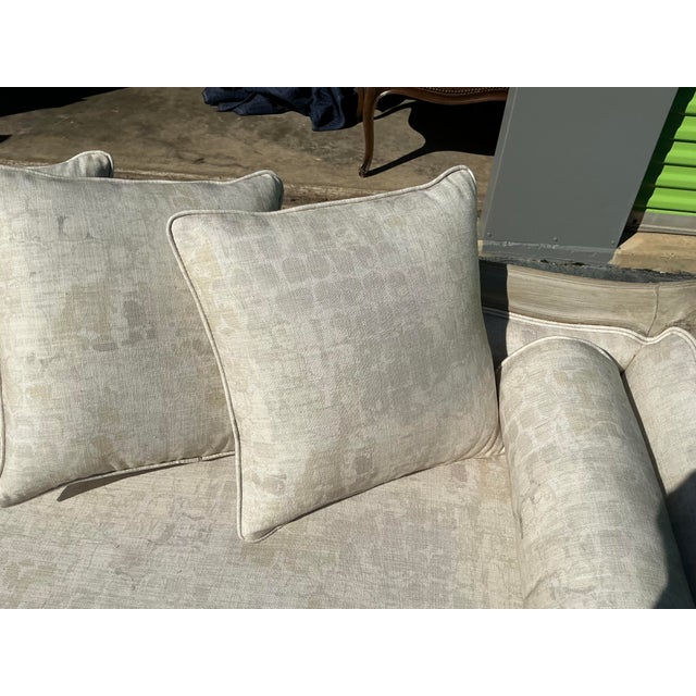 19th-C. French Painted Daybed / Sofa in New Linen W/ Gustavian Swedish Styling For Sale - Image 13 of 13