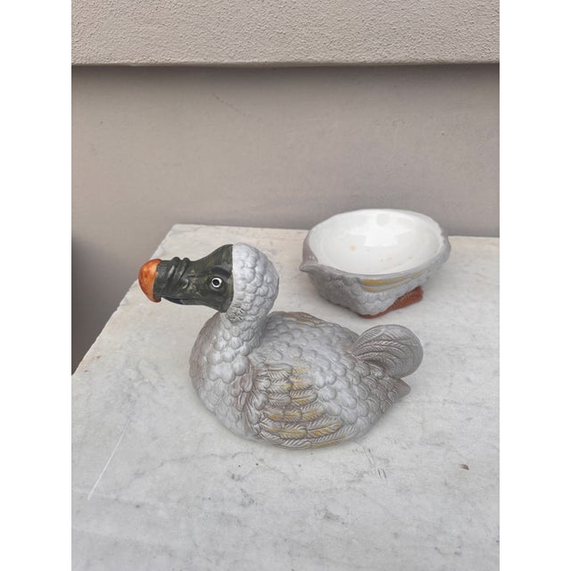 Mid-Century French Majolica Dodo Tureen Michel Caugant For Sale - Image 4 of 7