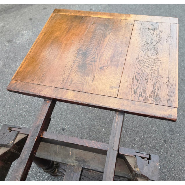 Brown Antique 18th Century Draw-Leaf Table/Refectory or Tavern Table For Sale - Image 8 of 18