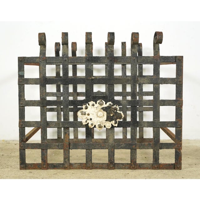 Early 20th Century Antique Wrought Iron Box Shaped Fireplace Box For Sale - Image 5 of 7