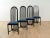 Postmodern 1980s dining chairs. Solid frame in black. The chairs have been reupholstered and covered with a high-quality...