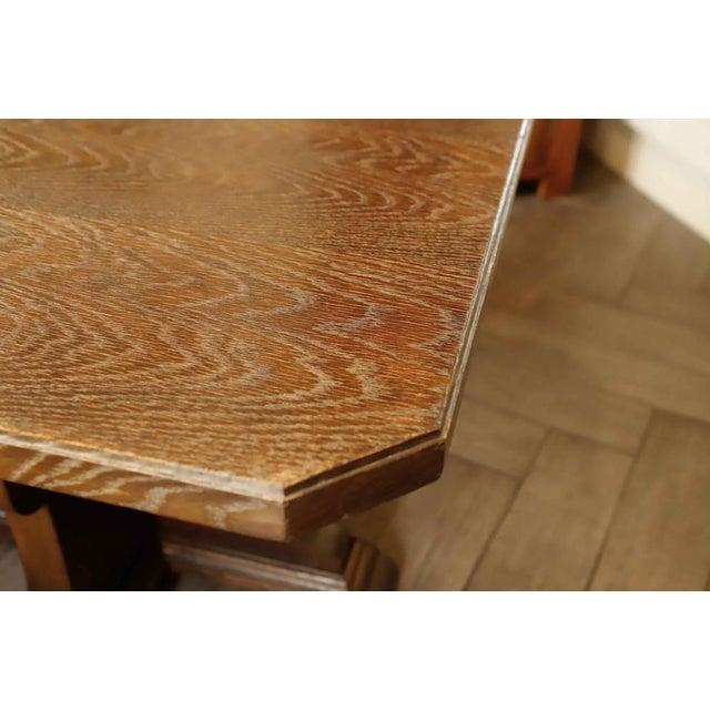 Rustic Oak Table with Central Base, 1920s For Sale - Image 12 of 17