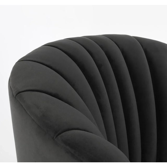 Slate Grey Velvet Swivel Chair For Sale - Image 10 of 11