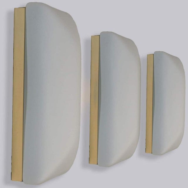 White Rectangle Opaque Glass Wall Lights from Glashütte Limburg, 1970s For Sale - Image 11 of 11