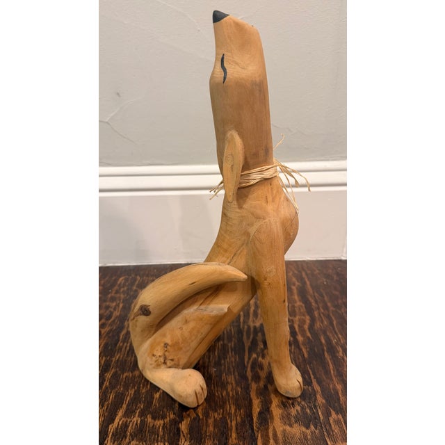 Wood Max Alvarez Signed New Mexico Folk Art Carved Wood Coyote Sculpture For Sale - Image 7 of 10