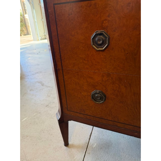 19th Century Hand-Painted Satin Wood Secretary Desk and Dresser For Sale - Image 9 of 12