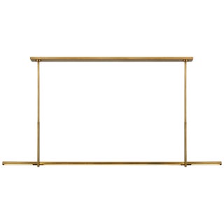 Kelly Wearstler for Visual Comfort Signature Axis Large Linear Pendant in Antique-Burnished Brass For Sale