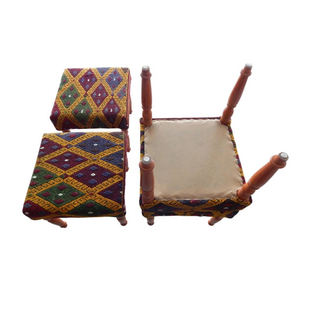 Kilim Bench Upholstered With Turkish Kilim Rug For Sale - Image 12 of 13