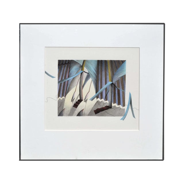 Vintage Modernist Abstract Painting "Aquarelle #93" by Yukako Okudaira For Sale - Image 4 of 4